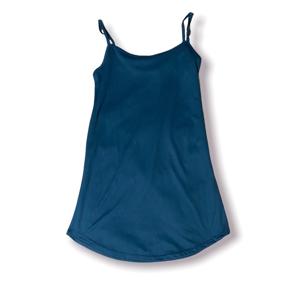Blue satin silk dress slip - Picture 3 of 3